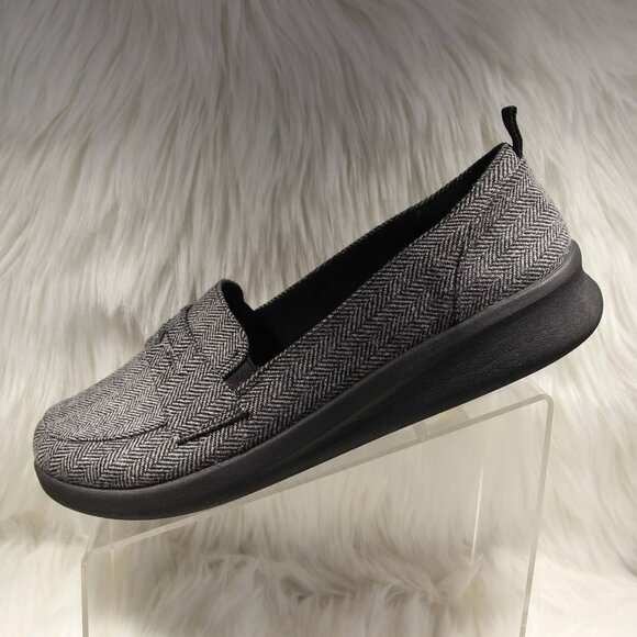 CLOUDSTEPPERS by Clarks Slip-On Loafers Sillian 2.0  Black White Tweed Size 11 M - Picture 3 of 13